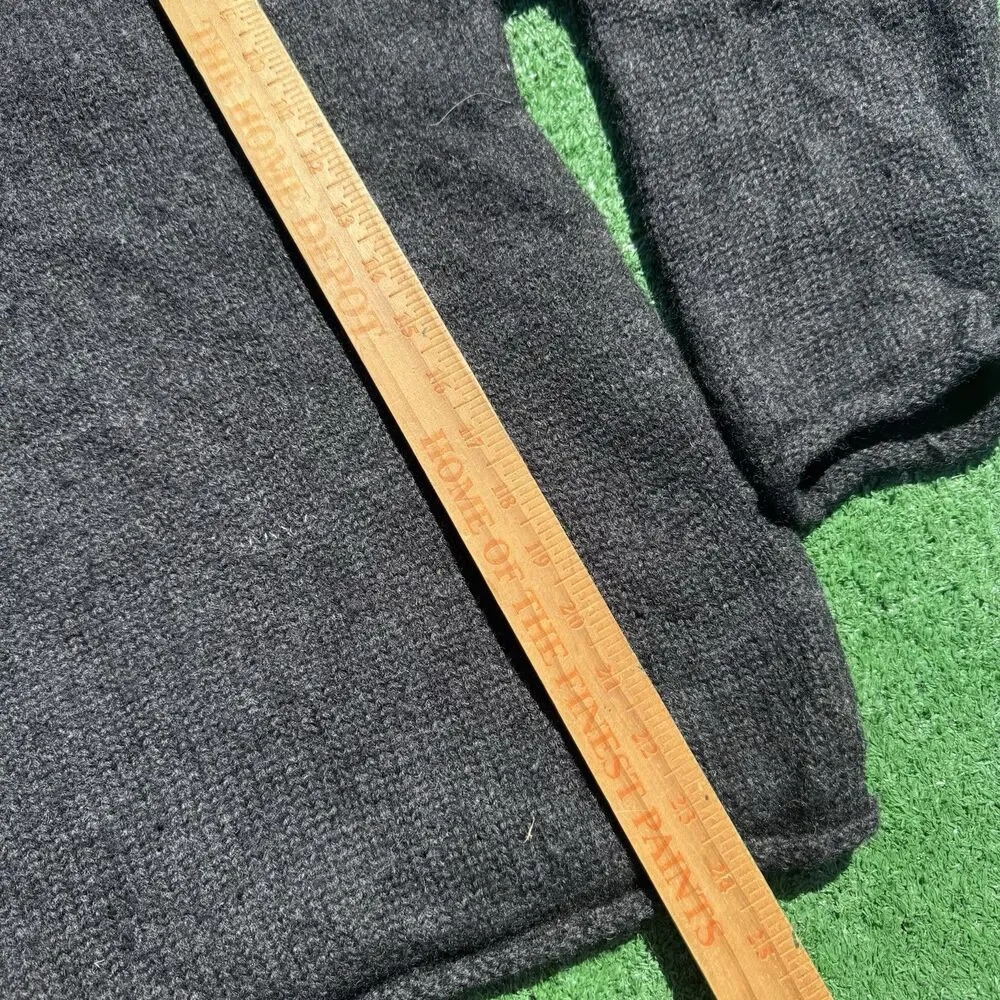 J.Crew Black Wool Sweater Turtleneck Mens Large 100% Wool